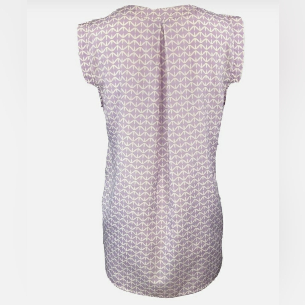J. Crew Purple Geometric Tunic Silk Sleeveless Tank Top Sleveless Summer Size: 2 - Picture 4 of 8